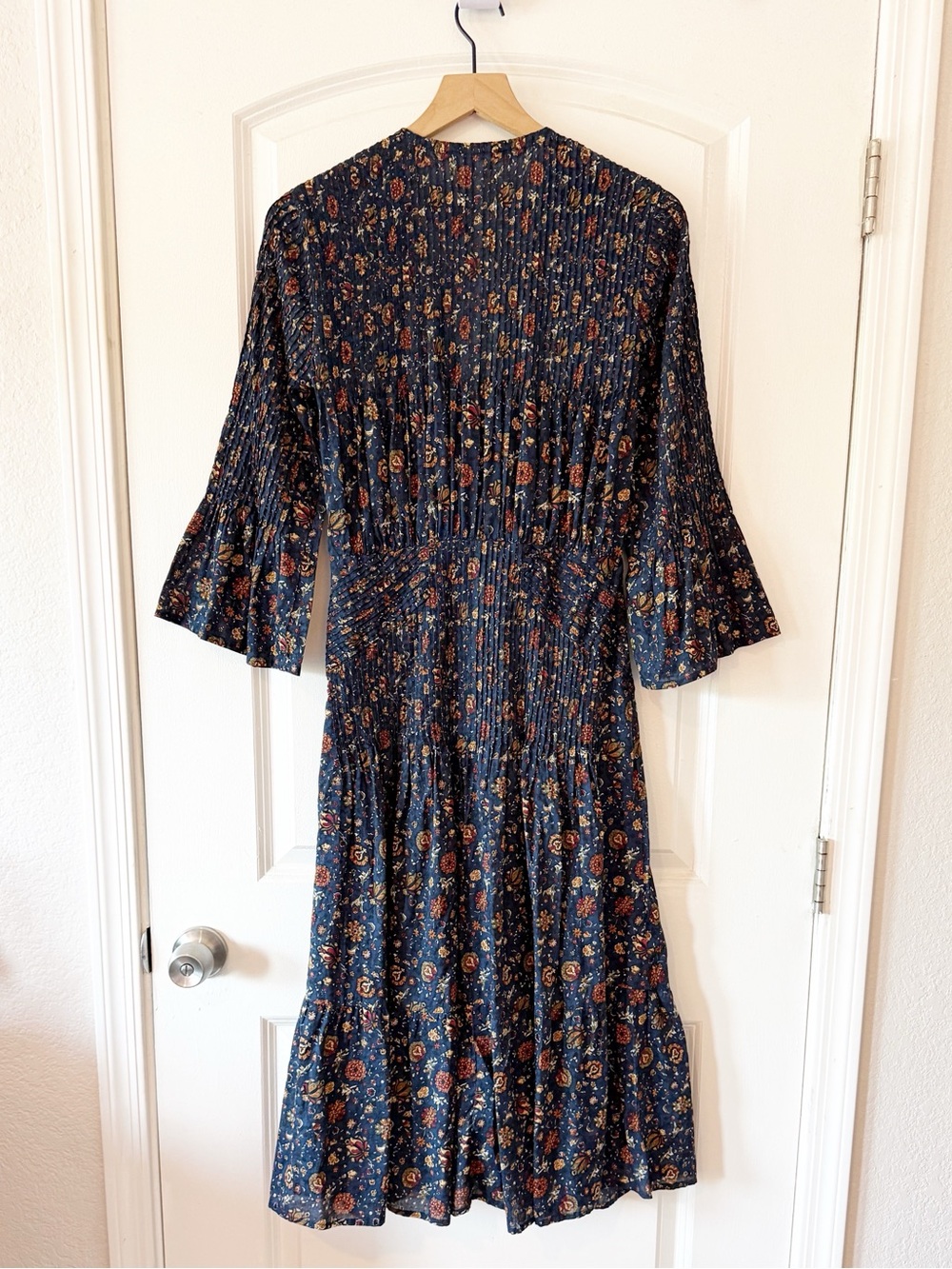 Veronica Beard Shireen Pleated Floral Midi Dress Sz 6 - Picture 7 of 10